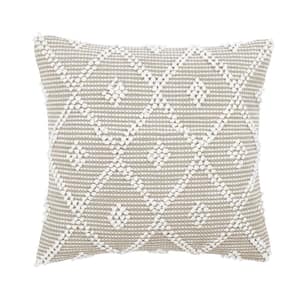 Adelyn Neutral Decorative 20 in. x 20 in. Throw Pillow Cover