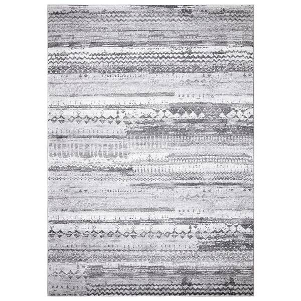 Concord Global Trading Positano Collection Pienza Gray 5 ft. x 7 ft. Distressed Area Rug