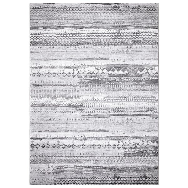 Concord Global Trading Positano Collection Pienza Gray 8 ft. x 11 ft. Distressed Area Rug