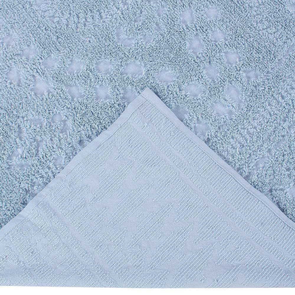 Blue Queen Cotton Chenille Tufted Bedspread Set