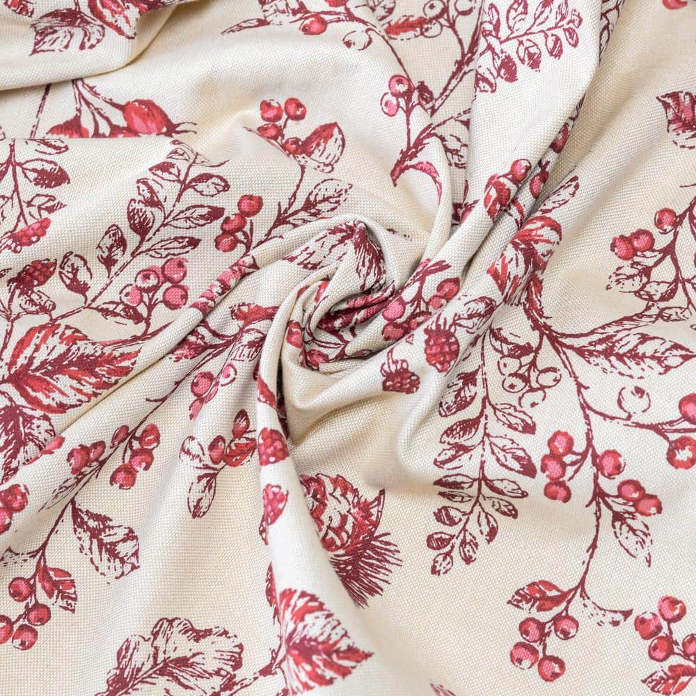 Garnet Cotton Light-Filtering Rod Pocket Curtains with Tiebacks