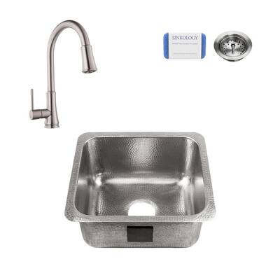Wilson Undermount Stainless Steel 17 in. Single Bowl Bar Prep Sink with Pfister Faucet and Drain