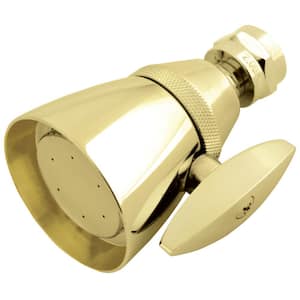3-Spray 2.3 in. Single Wall Mount Fixed Shower Head in Polished Brass