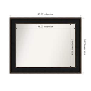 Mezzanine Espresso 45.75 in. x 35.75 in. Custom Non-Beveled Wood Framed Bathroom Vanity Wall Mirror