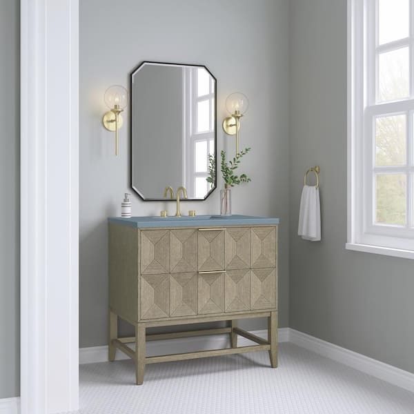 James Martin Vanities Emmeline 36.0 in. W x 23.5 in. D x 36.0 in. H Single Bath Vanity Cabinet without Top in Pebble Oak