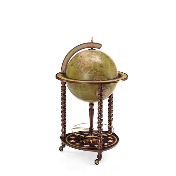 Waypoint Geographic Explora 37 in. x 22 in. Diameter Olive Green Bar Globe