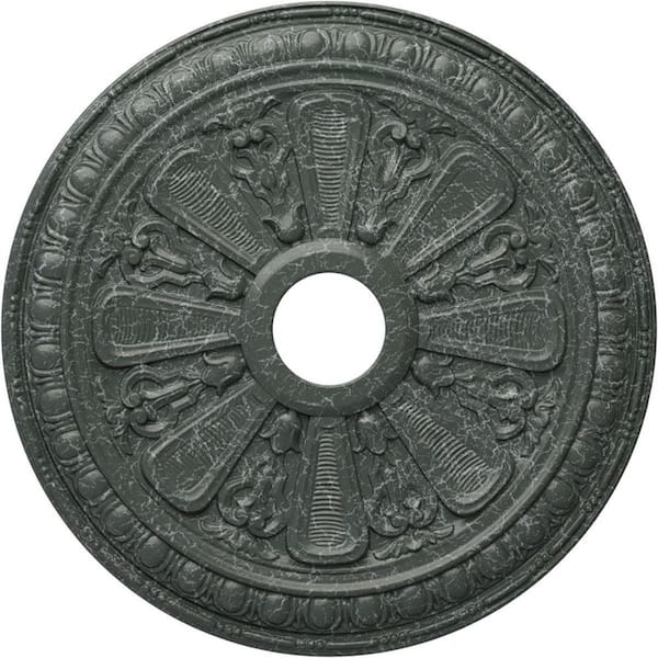 Ekena Millwork 1" x 23-1/2" x 23-1/2" Polyurethane Bristol Ceiling Medallion, Athenian Green Crackle