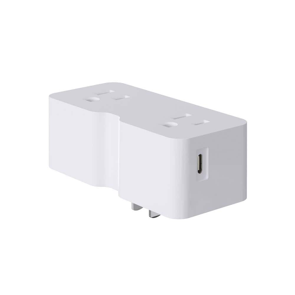 2 Prong to 3 Prong Outlet Extender with Type C and Type A USB Wall Charger, Power Adapter Plug (White, 1-Pack) price history on PriceWatchPro