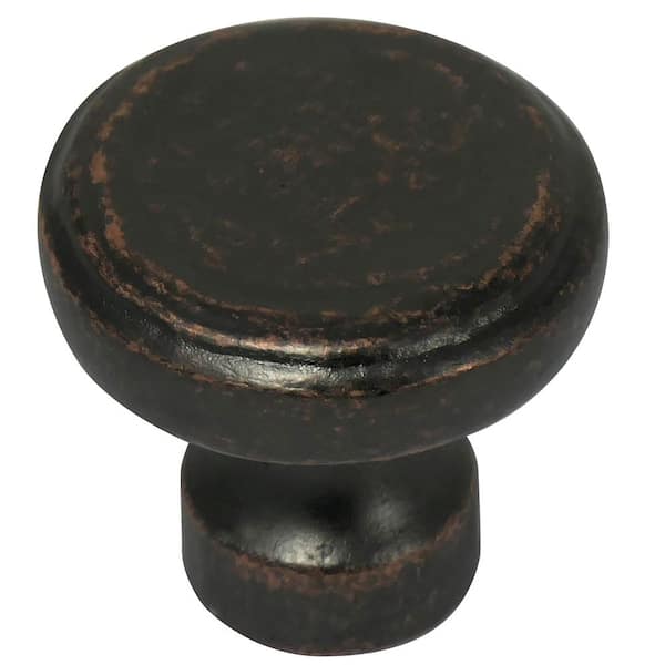MNG Hardware Riverstone 1 in. Dark Antique Copper Round Cabinet Knob