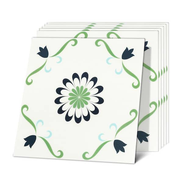 Jeedeson 12 in. x 12 in. Vinyl Peel and Stick Backsplash, Wall Tile for Kitchen and Bathroom, Multi-Colored (12 sq. ft./ 12-Pack)