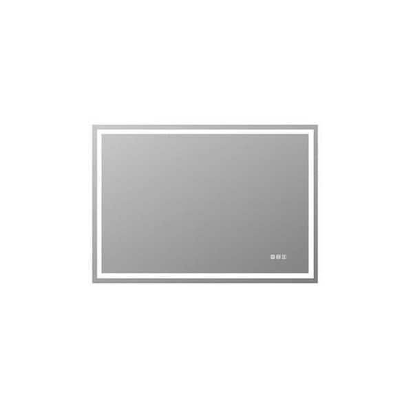 Boosicavelly 32 in. W x 24 in. H Rectangular Frameless Anti-Fog Wall Mounted LED Bathroom Vanity Mirror in Silver