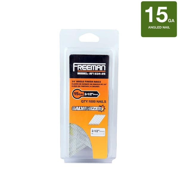 Freeman 2-1/2 in. 15-Gauge 34-Degree Glue Collated Finish Nails (1000-Count)
