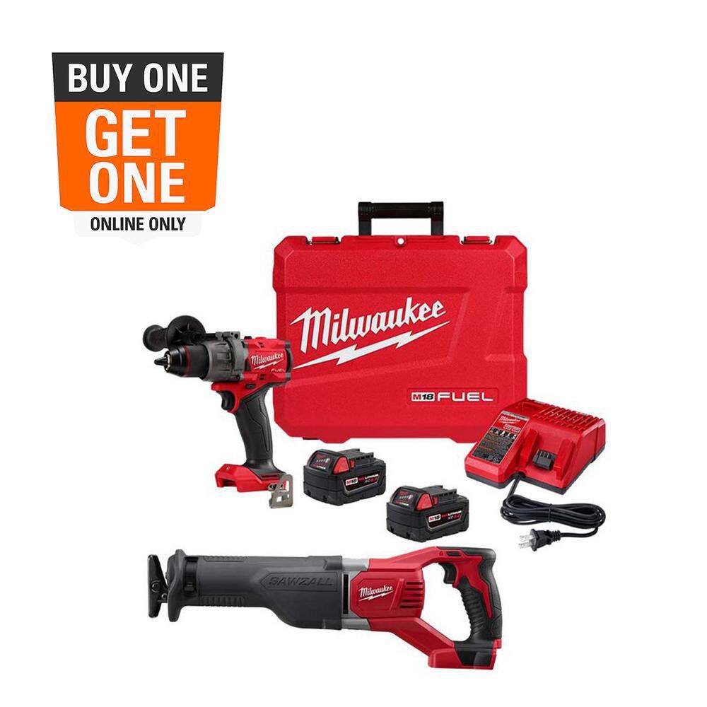 M18 Fuel 18-V Lithium-Ion Brushless Cordless 1/2 in. Hammer Drill Driver Kit with SAWZALL Reciprocating Saw price history on PriceWatchPro