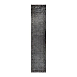 Gray 2 ft. 6 in. x 12 ft. 3 in. Fine Vibrance One-of-a-Kind Hand-Knotted Area Rug