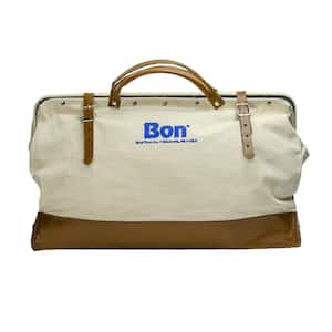 24 in. Canvas Tool Bag with Leather Bottom