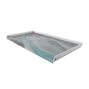 32 in. x 60 in. Single Threshold Shower Base with Left Hand Drain in Triton