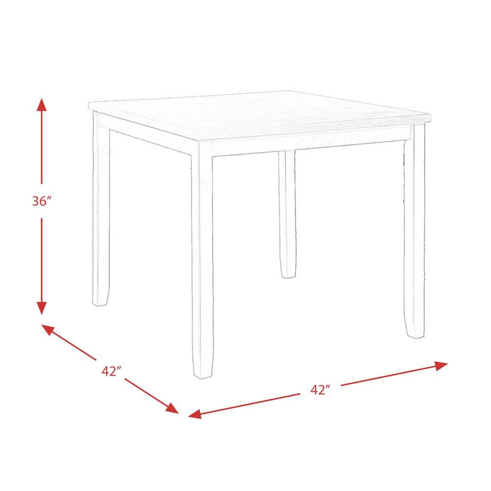 Modern 42" Square Counter Height Dining Set in Black and Gray