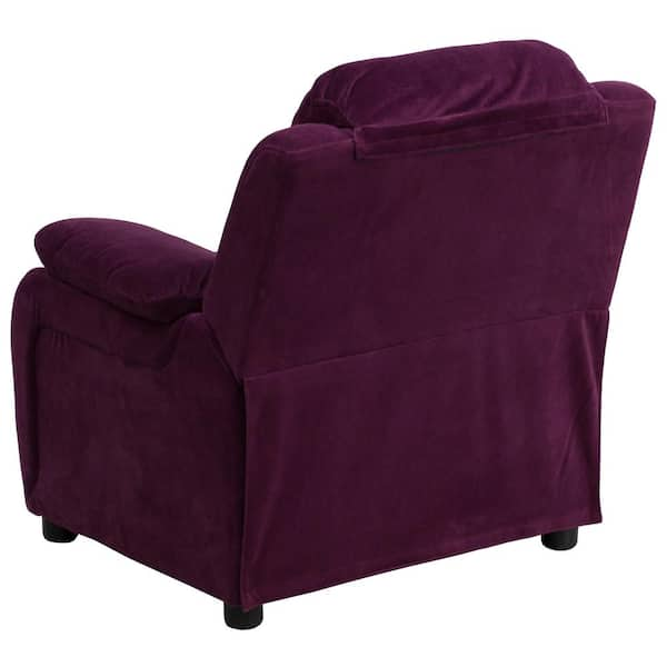 Flash Furniture Deluxe Padded Contemporary Purple Microfiber Kids