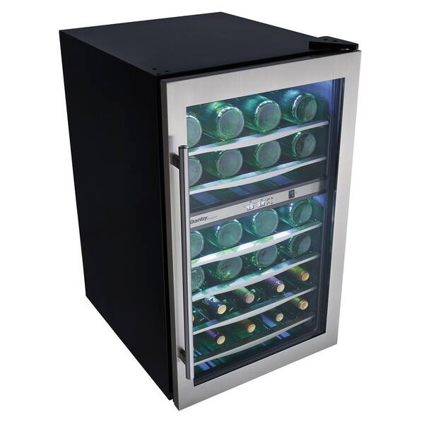 Danby Designer 19 44 In 38 Bottle Freestanding Dual Zone Wine Cooler Dwc040a3bssdd The Home Depot