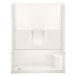 Remodeline 60 in. x 34 in. x 76 in. 4-Piece Shower Stall with Seat and Left Drain in Bone