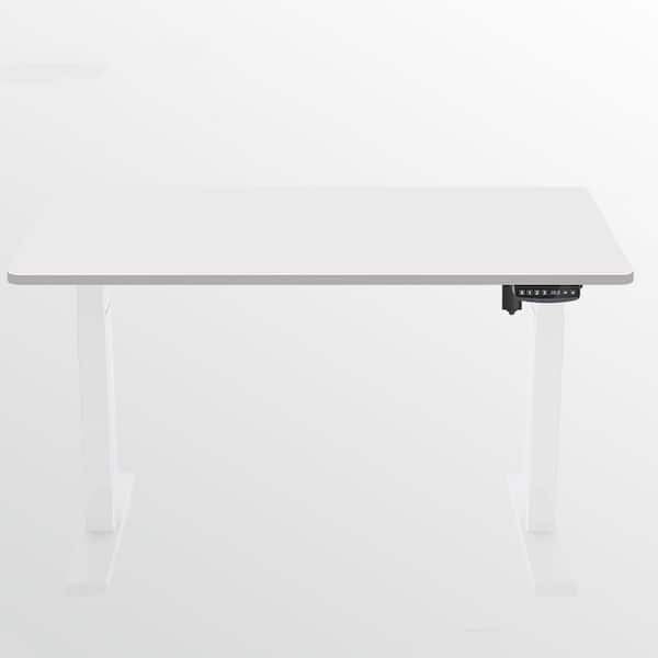 Silverpark 40 in. Retangular White Manufactured Wood & Steel Computer Desk with Adjustable Height