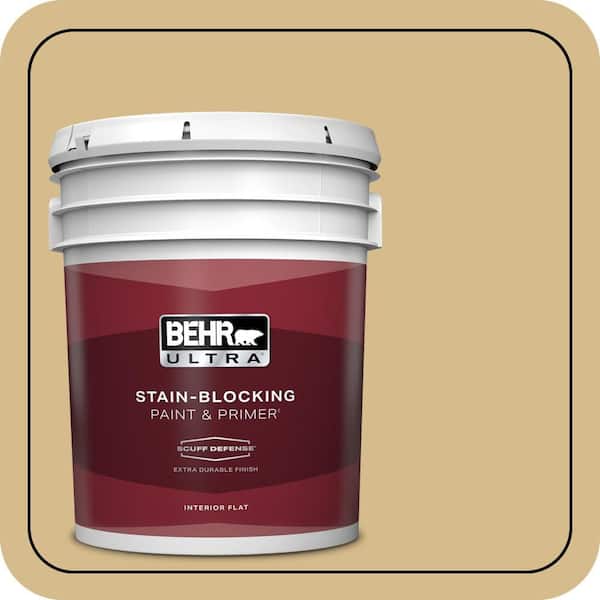 BEHR ULTRA 5 gal. #350F-5 Camel Extra Durable Flat Interior Paint & Primer