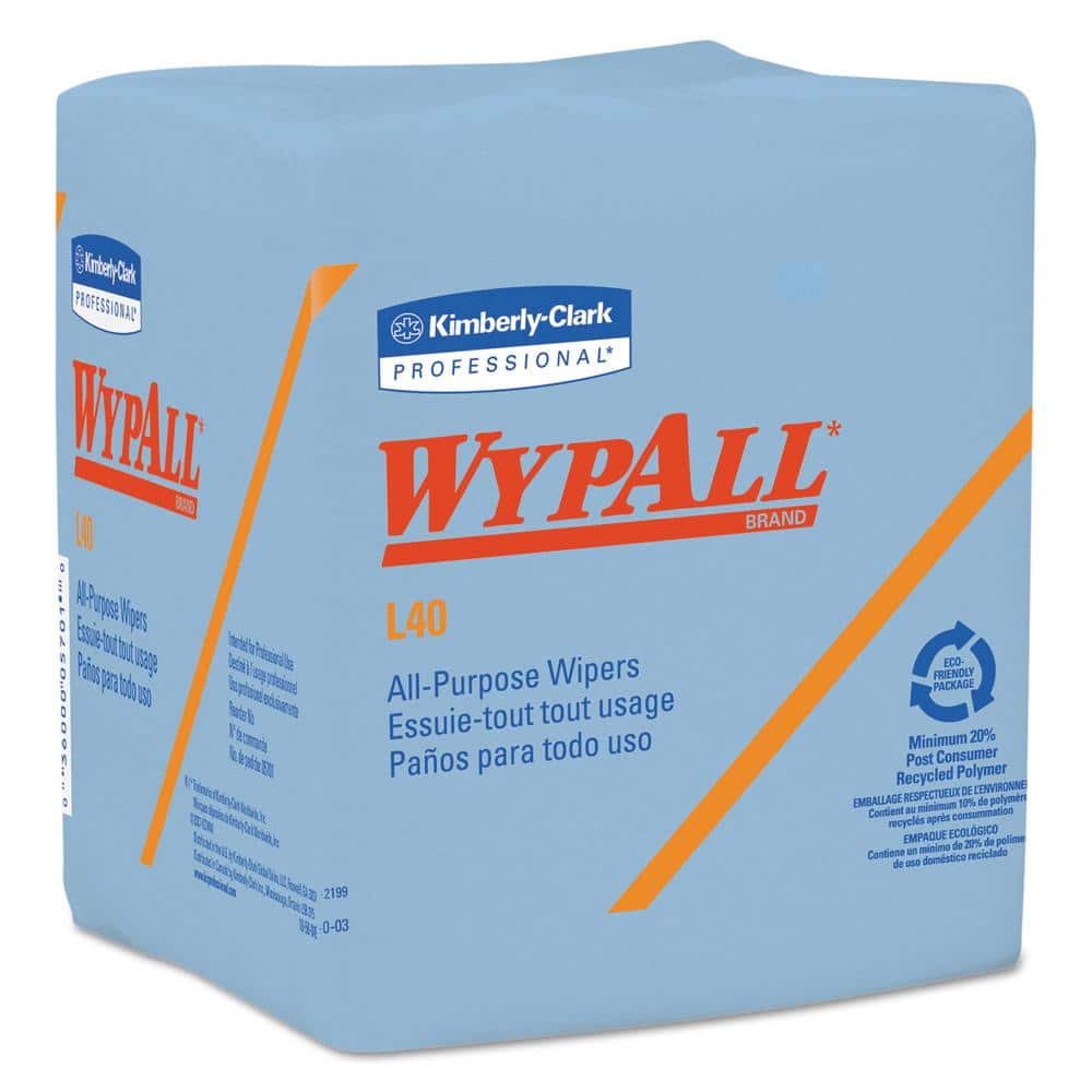 WYPALL L40 Wiper, Quarter-Fold, Blue, 12-1/2 in. x 12 in