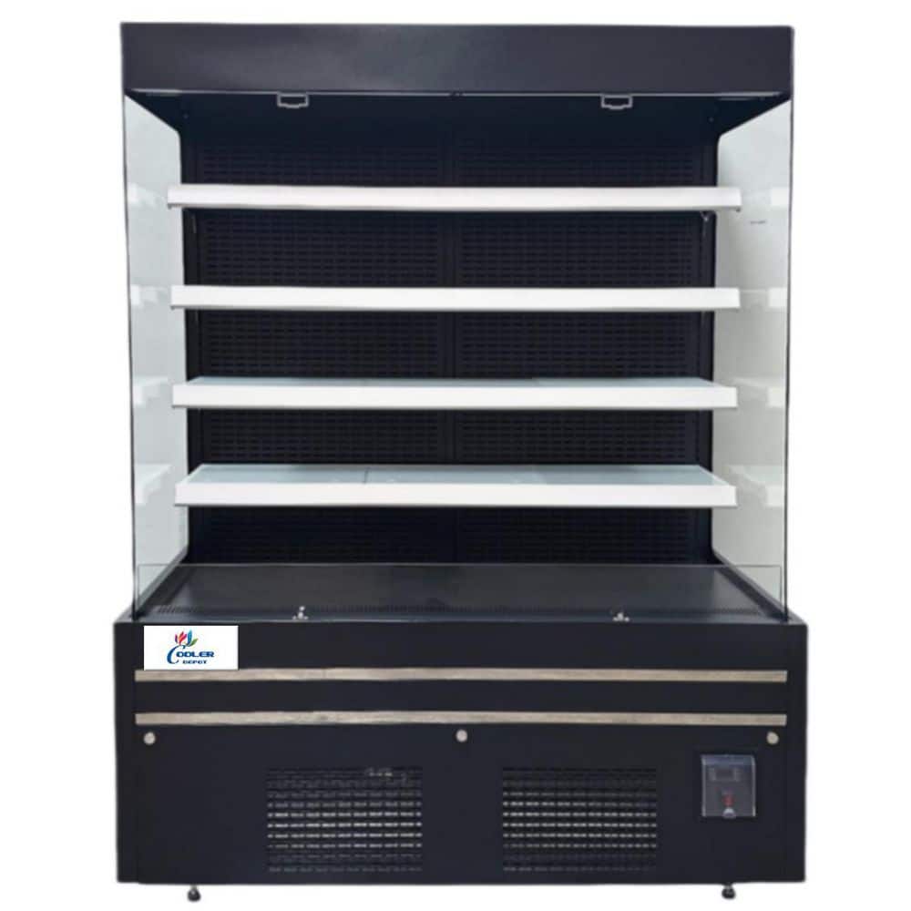 60 in. W 34 cu. ft. Commercial Open Air Merchandiser Refrigerator-Black-Coated Stainless Steel