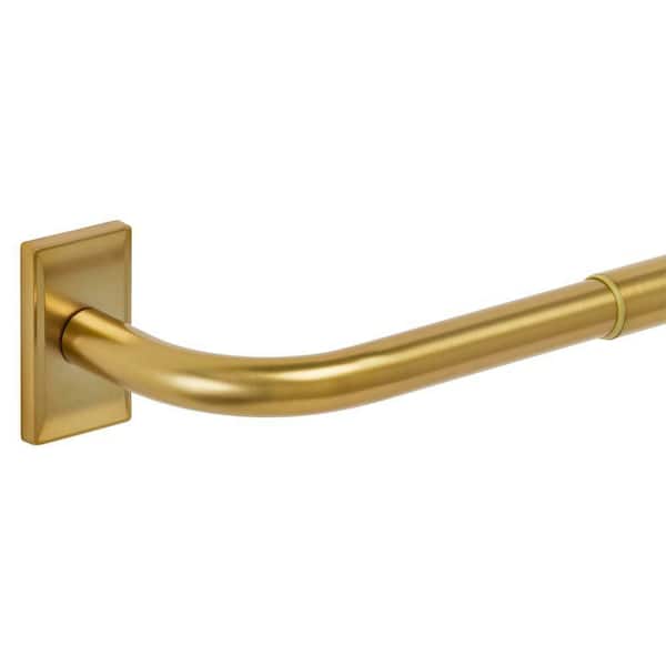 36 in. - 72 in. Adjustable 1 in. Wraparound Single Curtain Rod Kit in Gold