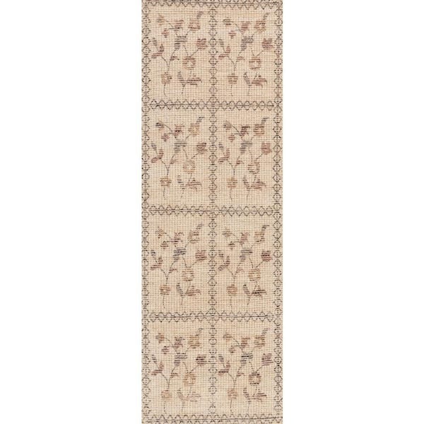 Nyme Floral and Paisley Farmhouse Sand 3 ft. x 6 ft. Indoor Runner Rug