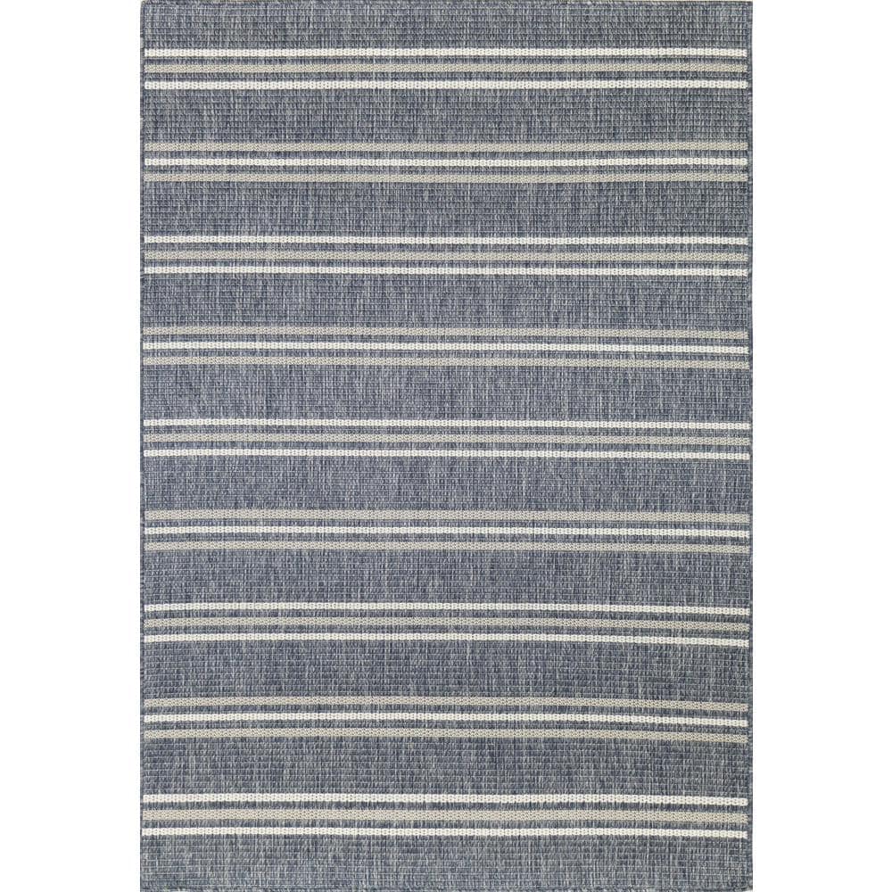 Lanai Blue/Grey 9 ft. x 12 ft. (8 ft. 6 in. x 11 ft. 6 in.) Geometric Trans
