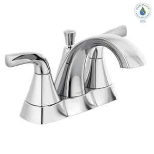Parkwood 4 in. Centerset 2-Handle Bathroom Faucet with Pop-Up Assembly in Chrome