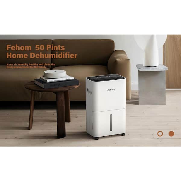 Fehom HDCX-PD11A 50-Pint Multifunction Home Dehumidifier With Water Tank For 4500 Sq. Ft. Bedrooms, Basements, and Laundry Rooms - 3