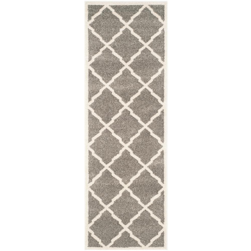 Gray Geometric Reversible Synthetic Area Rug