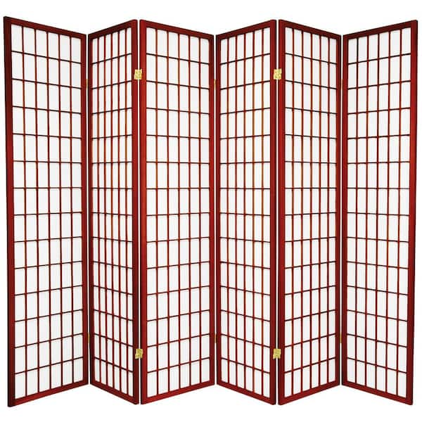 Oriental Furniture 6 ft. Rosewood 6-Panel Room Divider CWP-6P-RWD - The ...