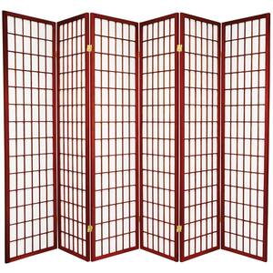 6 ft. Rosewood 6-Panel Room Divider