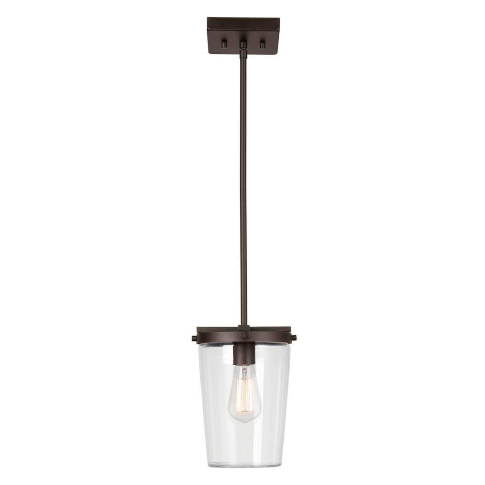 1-Light Bronze Outdoor Pendant with Clear Glass Shade, Vintage Incandescent Bulb Included price history on PriceWatchPro
