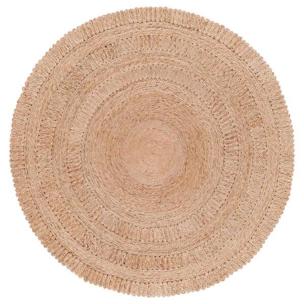 Safavieh Natural Fiber Beige 6 Ft X 6 Ft Woven Solid Round Area Rug Nf229a 6r The Home Depot