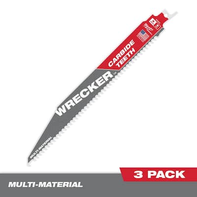 9 in. 6 Teeth per Inch WRECKER Carbide Teeth Multi-Material Cutting SAWZALL Reciprocating Saw Blades (3-Pack)