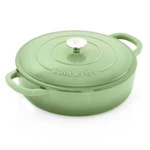 Artisan Round 5 qt.  Enameled Cast Iron Braiser Pan with Self Basting Lid in Pistachio Green