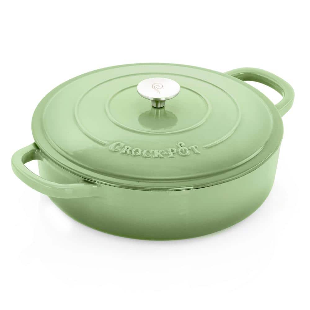 Pistachio Green 5-Quart Enameled Cast Iron Braiser with Lid