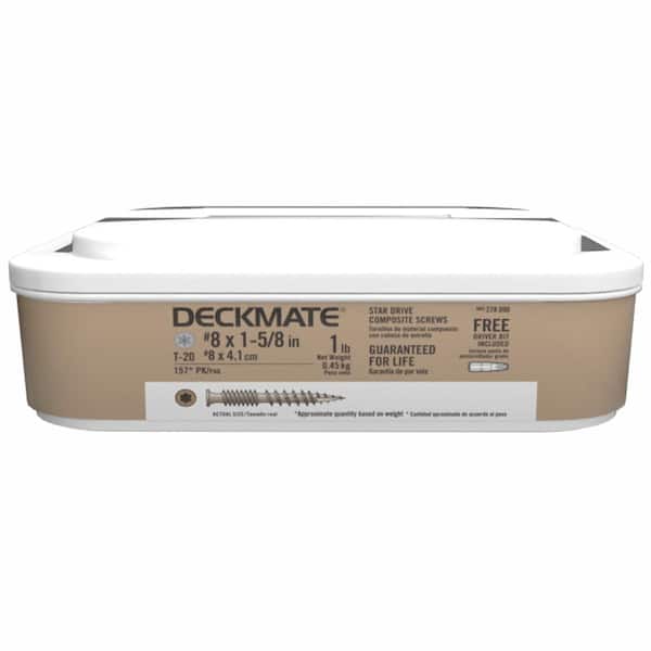 DECKMATE #8 x 1-5/8 in. Coarse Brown Polymer-Plated Steel Star--Drive Composite Deck Screws (1 lb. per Box)