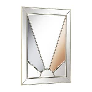 31.5 in. W x 39.25 in. H Champagne and Grey Rectangular Framed Wall Mirror