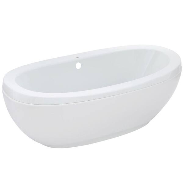 MAAX Romance 66 in. Acrylic Center Drain Non-Whirlpool Flatbottom Freestanding Bathtub in White