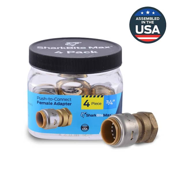 Max 3/4 in. Push-to-Connect x FIP Brass Adapter Fitting Pro Pack (4-Pack)