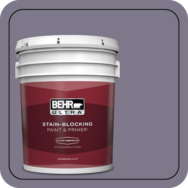 BEHR ULTRA 5 gal. #N560-5 Solitaire Extra Durable Flat Interior Paint & Primer