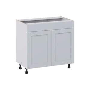 Cumberland Light Gray Shaker Assembled 36 in. W x 34.5 in.H x 21 in. D Vanity False Front Sink Base Kitchen Cabinet