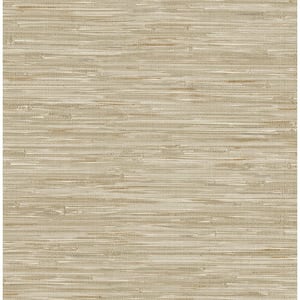 Exhale Light Brown Woven Faux Grasscloth Wallpaper Sample