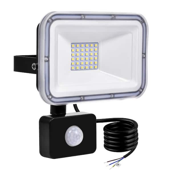 CIPACHO Courtyard Garden 30-Watt 120-Degree White Motion Activated Outdoor Integrated LED Thin Flood Light 6000K-6500K(1-Pack)