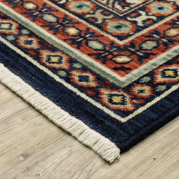 2' X 3' Blue And Red Oriental Area Rug